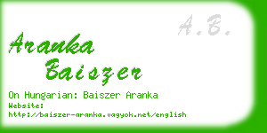 aranka baiszer business card